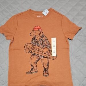 Cat & Jack Orange Bear Skateboard Tee